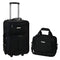 ROCKLAND FASHION SOFTSIDE UPRIGHT LUGGAGE SET EXPANDABLE BLACK 2-PIECE - Brand New