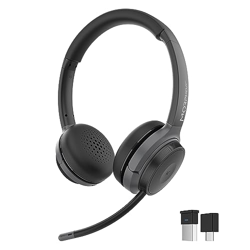 MORPHEUS 360 ADVANTAGE STEREO WIRELESS HEADSET DETACHABLE MIC HS6500SBT - BLACK - Like New