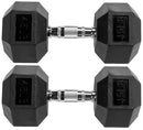 FITVIDS PREMIUM RUBBER ENCASED HEX DUMBBELL 45LB PAIR - Scratch & Dent