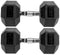FITVIDS PREMIUM RUBBER ENCASED HEX DUMBBELL 45LB PAIR SFDB-BLK45P - BLACK - Like New