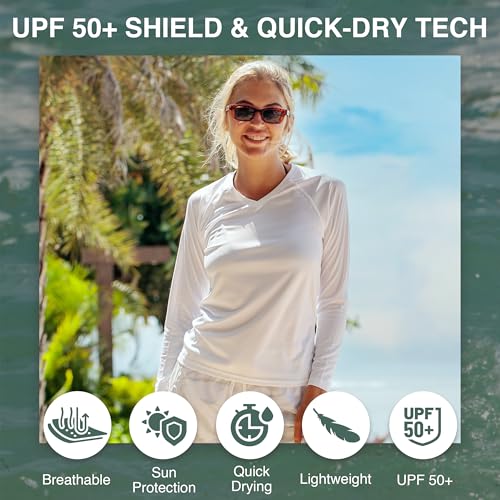 KANU SURF WOMEN UPF 50+ LONG SLEEVE ACTIVE SWIM TEE & WORKOUT TOP WHITE M - Brand New