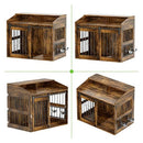 ROOMTEC 40" Dog Crate Furniture Sliding Barn Door Storage NVL058 - Rustic Brown - Like New