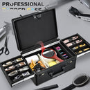 YUEIEOUN BARBER CASE WITH CLIPPERS SLIDING TRAY PROFESIONAL BARBERS - BLACK - Like New