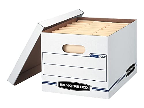 BANKERS BOX 703 Letter / Legal 10x12x15 Basic-Duty Boxes w/ Lift-Off Lids (10PC) - Like New