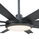 PARROT UNCLE 60" BLACK LED INDOOR CEILING FAN WITH REMOTE 8 BLADE - BLACK - Like New