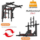 HAKENO Wall Mounted Pull Up Bar/Chin Up bar,Dip Station, 600 lbs - Black - Brand New