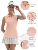 FKEEP WOMEN'S SLEEVELESS POLO GOLF TENNIS SHIRT TANK LIGHT PINK M - Brand New