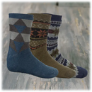 YU FENG 3-PACK: MEN'S ASSORTED FLUFFY SHERPA SLIPPER SOCKS - MULTI - Like New