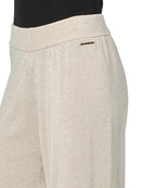 HALSTON WOMEN'S WIDE LEG SOFT KNIT PANT - SIZE LARGE - VANILLA/PALE GOLD - Brand New