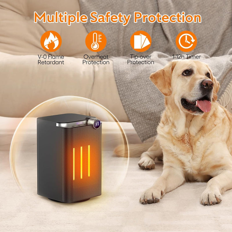 ELEVOKE SPACE HEATER, SPACE HEATERS INDOOR USE 1500W PTC ELECTRIC HEATERS BLACK - Like New