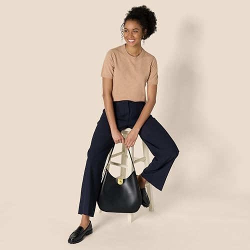 AMAZON ESSENTIALS WOMEN'S REGULAR-FIT SHORT SLEEVE PULLOVER SWEATER, M, CAMEL - Brand New
