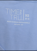 TIME AND TRU WOMEN'S COTTON V-NECK TEE SHORT SLEEVES - SIZE: XS  - POLISHED BLUE - Brand New