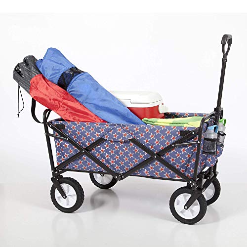 Mac Sports WTC-202 Collapsible Folding Outdoor Utility Wagon, Americana Like New