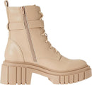 THE DROP WOMEN'S KOI LACE UP PLATFORM COMBAT BOOTS - SIZE: WOMEN 5.5 - SAND - Like New