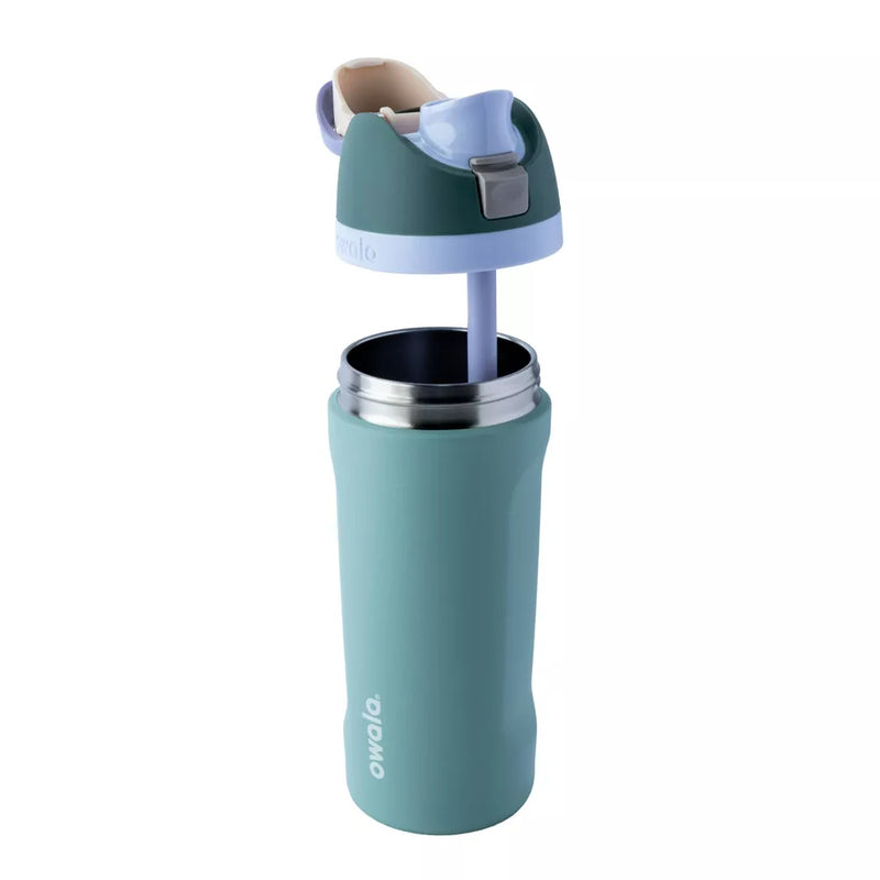 OWALA 16OZ KIDS' FREESIP STAINLESS STEEL WATER BOTTLE - MISTY MEADOW - Like New