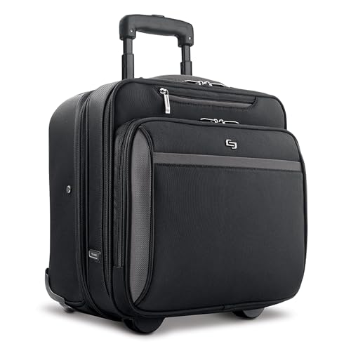 SOLO NEW YORK ROLLING CASE WITH WHEELS - ROLLER LAPTOP BAG, ROLLER BRIEFCASE - Brand New