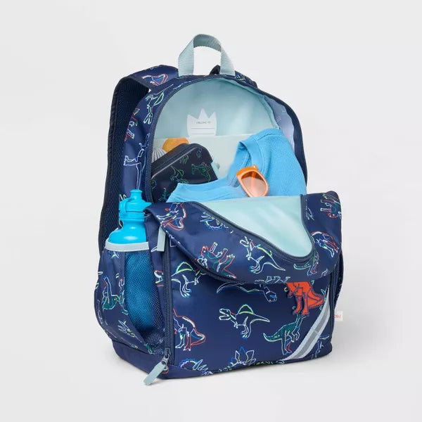 CAT & JACK™ CAT & JACK DINO KIDS' CLASSIC BACKPACK - BLUE/ MULTI COLOR - Like New