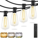 BRIGHTEVER 60FT OUTDOOR STRING LIGHTS REMOTE 3 MODES 2 TIMER (60FT-3CCT) - BLACK - Like New