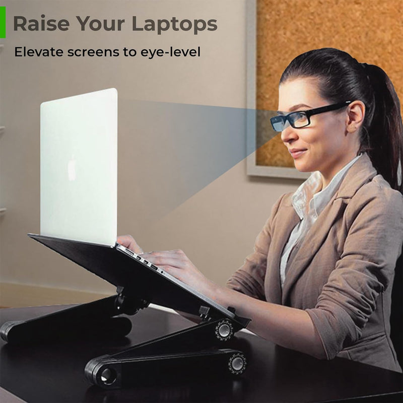 WorkEZ Executive Laptop Stand Desk Adjustable Height computer lap desk - BLACK - Like New