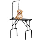 Yaheetech 32" Foldable Pet Dog Grooming Table Adjustable Height Arm Black - Brand New