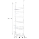 SMART DESIGN OVER THE DOOR ADJUSTABLE PANTRY ORGANIZER RACK METAL - WHITE - Like New