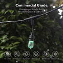 HBN 24FT OUTDOOR RGBW SMART STRING LIGHTS 12 BULBS, HBN-24-RGBW - BLACK Like New