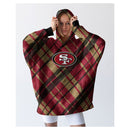 PEGASUS SAN FRANCISCO 49ERS 34" X 34" DIGITAL DASH SHERPA HOODED FAN CAPE - Like New