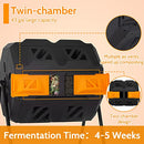 B0BQM79WXP Composting Bins 43 Gallon Outdoor Tumbling Compost Bin Orange Door - Brand New