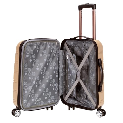 Rockland Melbourne Hardside Expandable Spinner Wheel Luggage, 20-Inch Champagne - Brand New