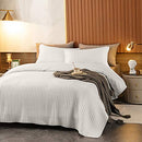 B08DXD4SL1 3-Piece Quilt Sets Shams Straight Line Papyrus Grey Queen - Brand New