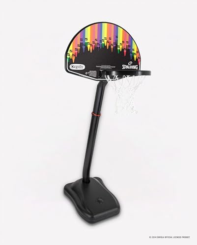 SPALDING X CRAYOLA 24" MOLDED ECO-COMPOSITE TELESCOPING YOUTH PORT HOOP MULTI - Like New