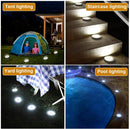 Solar Disk Lights 8 LED Outdoor Ground Landscape (8 Pack) - Scratch & Dent