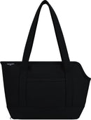 Waggo Canvas Dog Bag Carrier Tote Purse for Travel with Pocket - Black - Brand New