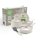 GreenLife 8 Piece Nonstick Cookware Set, Pots & Pans, - Scratch & Dent