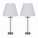 Sunnydaze Cylinder Glass Table Lamp Set of 2 27.75" H GSI-8032 - Silver/Clear - Like New