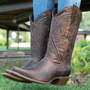 Soto Boots Women's Cheyenne Leather Snipped Toe Cowgirl Brown, 9.5 - Like New
