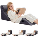 PAXATO WEDGE PILLOW HIGH DENSITY FOAM TRIANGLE ELEVATED SLEEPING (4PC) - D.GRAY - Like New