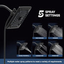 ELLO&ALLO RAIN SHOWER HEAD HANDHELD SPRAY RAINFALL SHOWER HEAD - MATTE BLACK - Like New