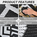 Plastic Straw Rug, Patio Rug Outdoor, RV Rug, Reversible Mats, 9x12 - Black - Brand New