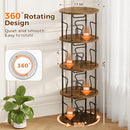 VYRIVA 4 TIER ROTATING BOOKSHELF TOWER 360° DISPLAY ROUND FSJ01ABL - BROWN - Brand New