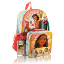 DISNEY 2L 16'' 5PC KIDS' LUNCH SET WITH BACKPACK - MOANA - ORANGE - Brand New