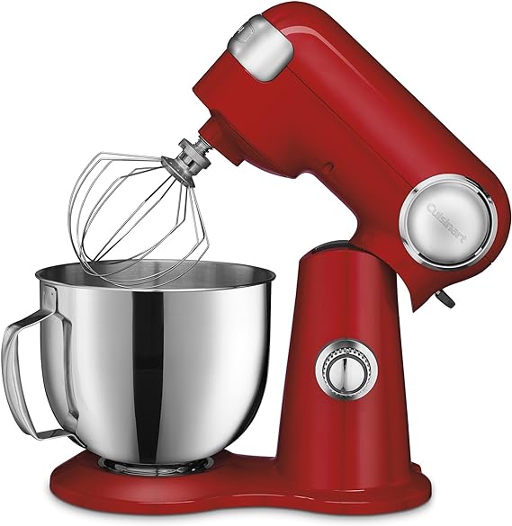 Cuisinart Stand Mixer 12 Speed 5.5 Quart Stainless Steel Bowl Chef’s Whisk - Red Like New