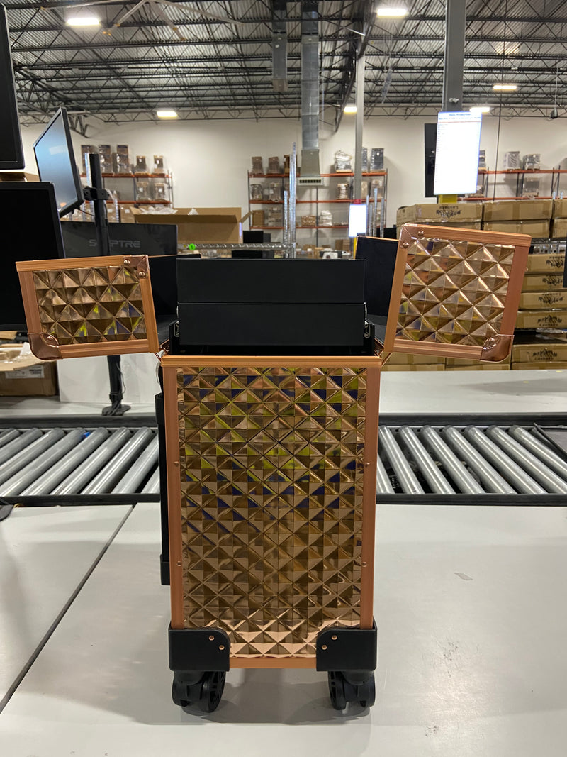 KUSPORT WOMEN'S CENTRAL HARDSIDE EXPANDABLE LUGGAGE SPINNER WHEELS - ROSE GOLD - Like New