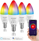 XODO SMART WI-FI A19 CANDELABRA LED BULBS DIMMABLE APP & VOICE 4-PACK - WHITE - Like New