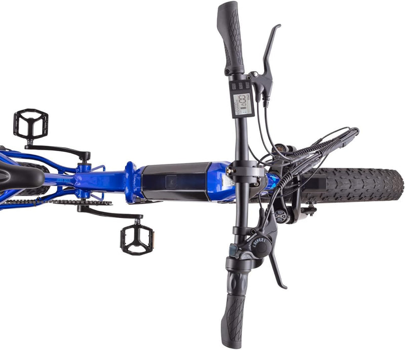 Hurley Bikes Stowaway Multi-Speed Folding E-Bike, Blue Like New