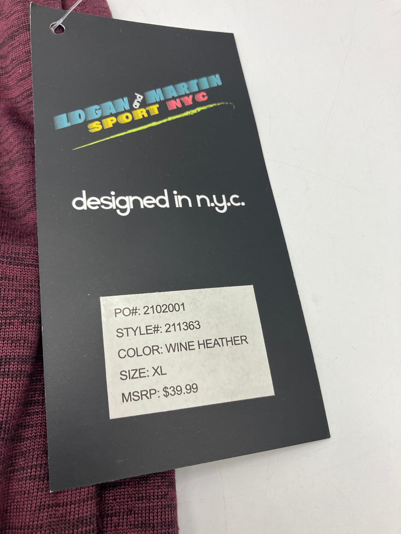 LOGAN AND MARTIN SWEATPANTS, 3 POCKETS - SIZE: MEN XL - WINE HEATHER - 211363 - Brand New