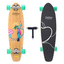 SANVIEW 34" Bamboo Longboard Skateboard Cruiser for Kids Adults Flower - Like New