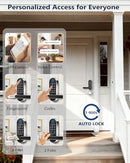 EUUKAITARY KEYLESS ENTRY DOOR LOCK FINGERPRINT DOOR LOCK WITH HANDLE - SILVER - Like New