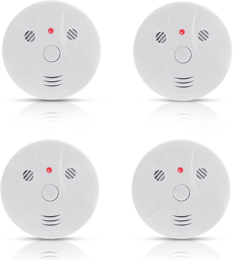 Lecoolife GS528A 4 Pack Combination Smoke, Carbon Monoxide Detector - WHITE Like New