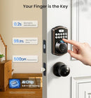 Veise Fingerprint Keyless Entry Door Lock, Auto Lock, Electronic Keypad - Bronze - Like New